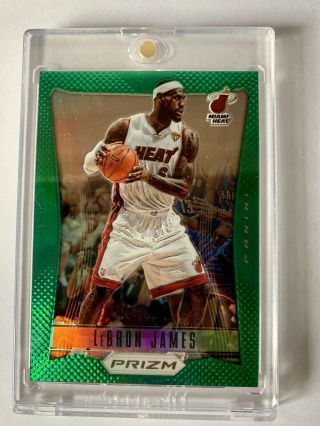 2012 - 13 Panini Prizm Green Refractor Lebron James 1.  Rare Parallel 3