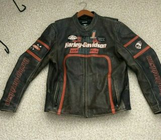 Harley Davidson Vintage Look Ventilated Leather Jacket