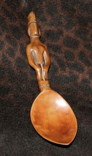 Rare And Outstanding Antique Ifugao Ceremonial Figural Rice Spoon 10 1/2 " X 3 " W