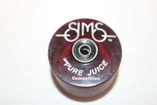 4 Vintage 1970 ' s SIMS Pure Juice Competition Skateboard Wheels Red 3