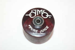 4 Vintage 1970 ' s SIMS Pure Juice Competition Skateboard Wheels Red 4