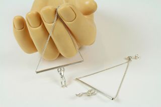 Linda Hesh ' s Trapeze sterling silver earrings - Artist Made and 3