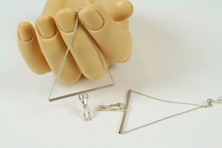 Linda Hesh ' s Trapeze sterling silver earrings - Artist Made and 4