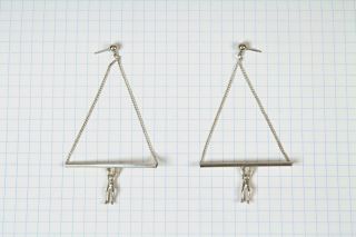 Linda Hesh ' s Trapeze sterling silver earrings - Artist Made and 5