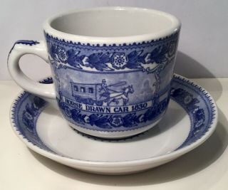 Vintage Rare B & O Railroad Shenango China Cup And Saucer 1827 - 1927 Beauty