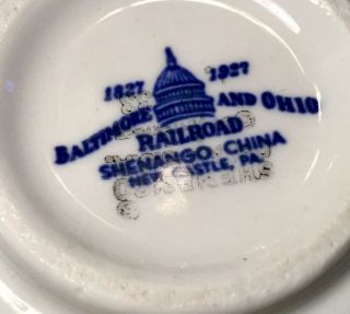 Vintage Rare B & O Railroad Shenango China Cup and Saucer 1827 - 1927 Beauty 8