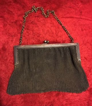 Antique Mesh Purse Victorian Chain Link Hand Bag Art Nouveau Chain Mail Purse 5