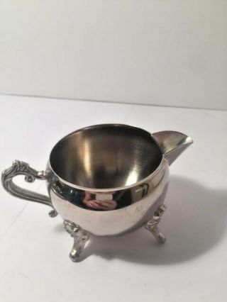Silver Tea Kettle,  Creamer,  Sugar Bowl and Platter From Int ' l Silver Company EUC 3