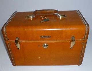 Vintage Samsonite Travel Train Makeup Case Shwayder Bros Luggage With Key