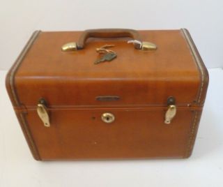 Vintage Samsonite Travel Train Makeup Case SHWAYDER BROS Luggage With Key 3