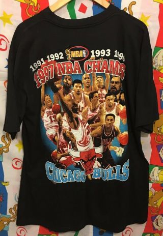 Vintage 1997 Chicago Bulls Nba Double Sided Rap Tee Size Xl