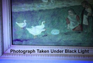 1894 Antique Signed Folk Art English Village Oil Painting Children Ducks Donkey 9