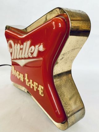 Rare Vintage Miller High Life Beer Lighted Sign Reverse Logo 3
