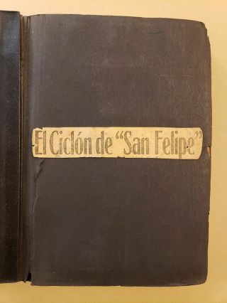 Vtg Photo Scrapbook / Hurricane / Huracan San Felipe / Puerto Rico 1928 V Rare