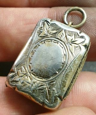 Antique Victorian Solid Silver Vinaigrette Case Hilliard & Thomason 1878 Gilded