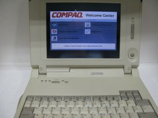 Vintage Compaq Laptop Lte Elite Win3.  1 With Power Supply And Compaq Carry Case