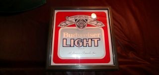 Vintage 1982 Budweiser Beer Lighted Wall Sign 13.  5 " X 13.  5 " X 4.  5 "