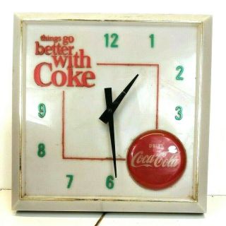 Vintage Coca Cola Wall Clock - 17 X 17 - Things Go Better With Coke -