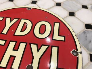 VINTAGE FLYING A TYDOL GASOLINE PORCELAIN SIGN GAS STATION PUMP PLATE MOTR OIL 3