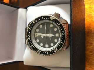 Vintage Seiko Diver 7002 Gmt Dual - Time Blue Mother Of Pearl Tuna