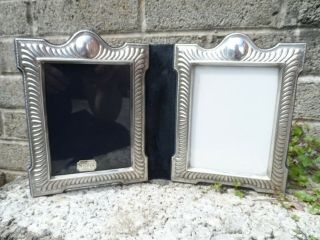 Sterling Silver Double Photo Frame - Sheffield Hallmarked - 7.  5  X 5.  5  Each