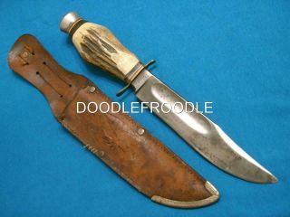 Vintage Gutmann Solingen Germany 473stag Hunting Skinning Bowie Knife Knives Old