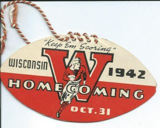 1942 Wisconsin Homecoming Paper Hangar V Ohio State Football Game Rare Htf
