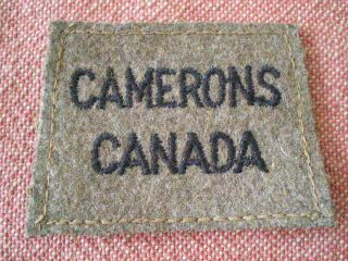 Ww2 Camerons Cameron Highlanders Cloth Slip - On Shoulder Title Badge