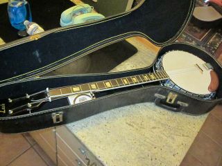 Vintage Lark 5 String Banjo With Case