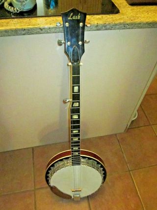 vintage Lark 5 string banjo with case 3