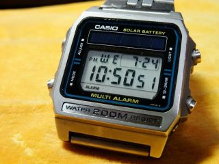 Vintage Casio 1980 Solar Multi Alarms 200m (242) Dw - 2000 Great