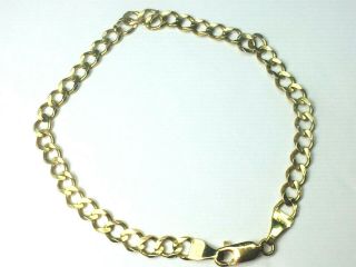 Charming 14k Yellow Gold Curb Link Chain Bracelet.  4.  6mm Wide 6 - 3/8 ".  4.  5gm.
