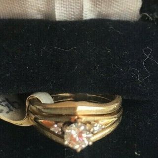 Stunning Vintage Estate 14k Matte Gold.  40 Ct Diamond Engagement Ring 10
