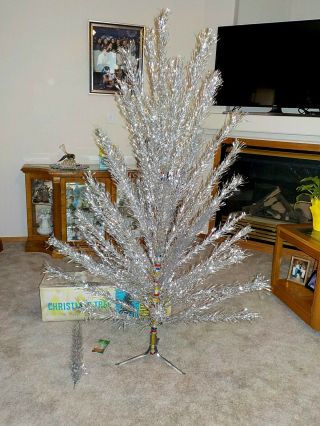 VINTAGE ALUMINUM STAINLESS FOIL CHRISTMAS TREE CURL AND TWIST BRANCHES 5 1/2 FT 2