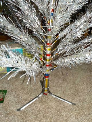 VINTAGE ALUMINUM STAINLESS FOIL CHRISTMAS TREE CURL AND TWIST BRANCHES 5 1/2 FT 6