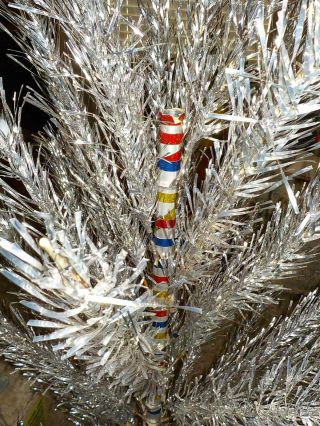 VINTAGE ALUMINUM STAINLESS FOIL CHRISTMAS TREE CURL AND TWIST BRANCHES 5 1/2 FT 7