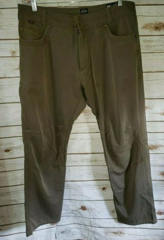 Kuhl Men 36/32 Olive Green Pants Vintage Patina Dye Nylon Merino