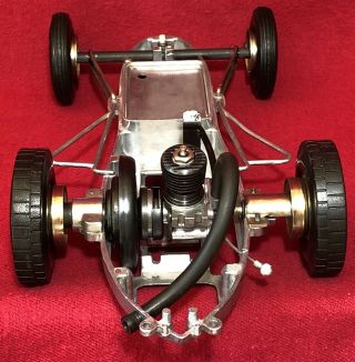 NOS Old Stock Vintage Ohlsson Rice Cox Gas Powered Tether Car Chassis Bad Engine 5