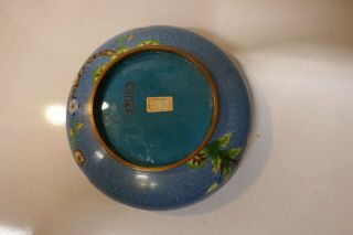 Vintage Heavy Chinese Cloisonne Bowl With Elegant Floral Design 5