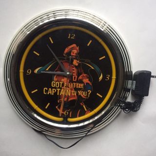 Vintage Captain Morgan Neon Clock Light Up Mancave
