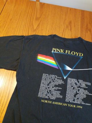 Vintage Pink Floyd Dark Side of the Moon 1994 Tour Shirt 90s Concert Brockum 92 7