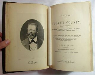 1884 HISTORY OF TUCKER COUNTY WEST VIRGINIA Antique Leather MAXWELL Civil War 3