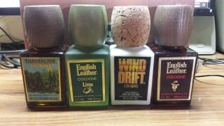 4 - Vintage English Leather 4 Oz Cologne Gift Set Made Usa 4 - Full Bottles L@@k