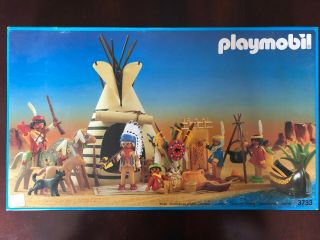 Playmobil 3733 - Native American Teepee Village - Rare - Vintage -