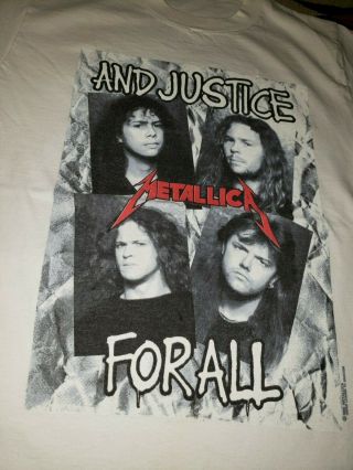 Vintage 1988 Metallica Justice Metal Rock Concert Tour 80s Band T Shirt 38 M