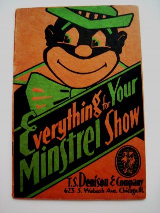 Vintage Black Americana " Everything For Your Minstrel Show " Booklet