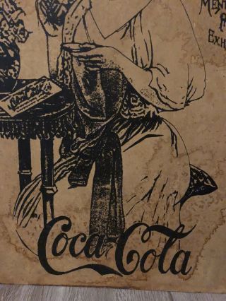 Antique Coca Cola Metal Sign Vintage Coke Collectable RARE Ideal Brain Tonic 5
