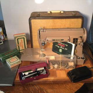 Vintage Singer 301a Sewing Machine,  Carrying Case Pedal Book