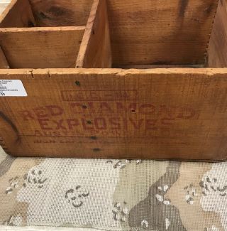 Vintage Red Diamond Explosives Wooden Crate.  Austin Powder Co.