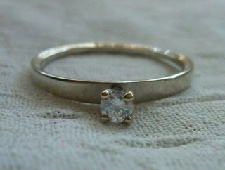 Vintage 14k White Gold Diamond Promise Engagement Ring Size 10